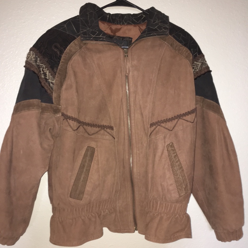 Vintage Winlit Genuine Leather Patterned Jacket